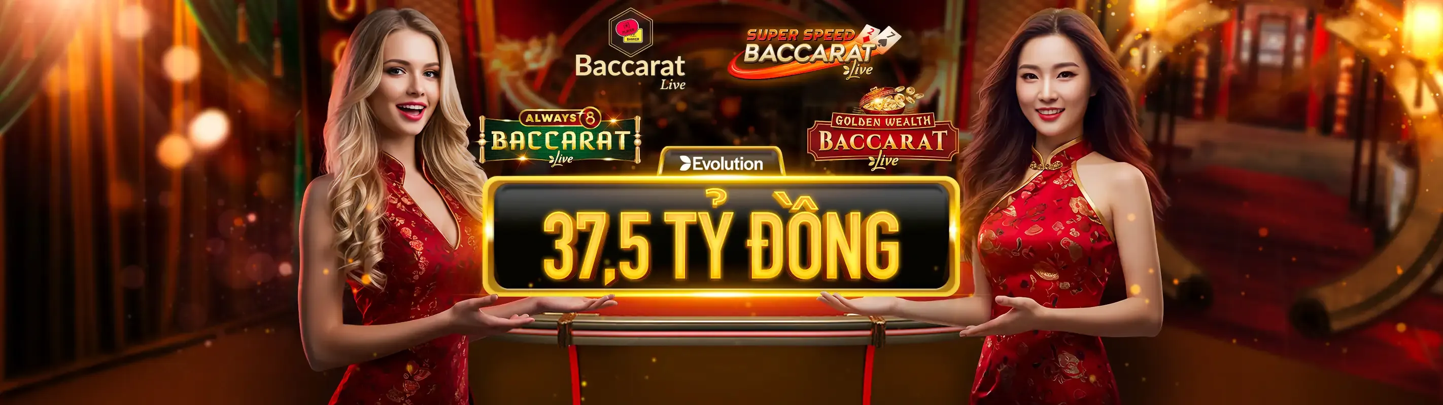 Hình ảnh sảnh Baccarat trực tuyến f8bet8 login với dealer và bàn chơi